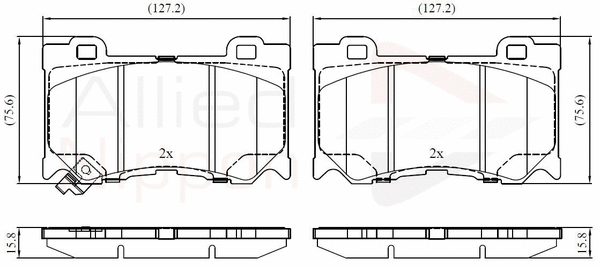 Brake Pad Set, disc brake (ADB32428)