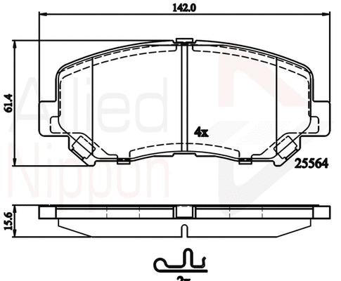 Brake Pad Set, disc brake (ADB32252)