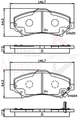 Brake Pad Set, disc brake (ADB36066)