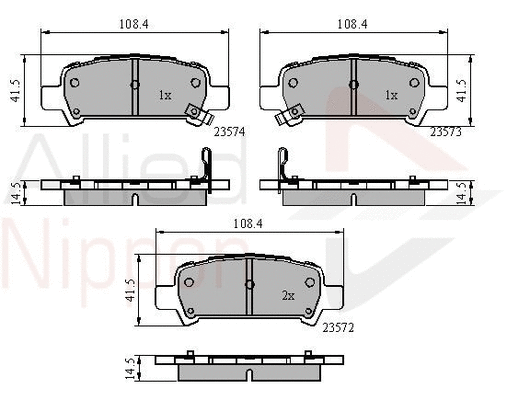 Brake Pad Set, disc brake (ADB3882)