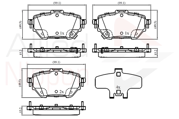 Brake Pad Set, disc brake (ADB33073)