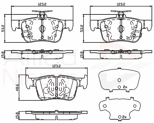 Brake Pad Set, disc brake (ADB32243)