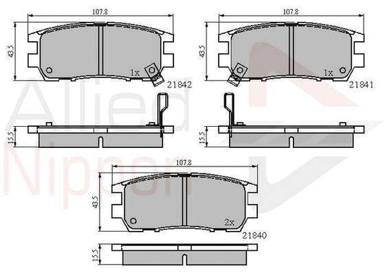 Brake Pad Set, disc brake (ADB3233)