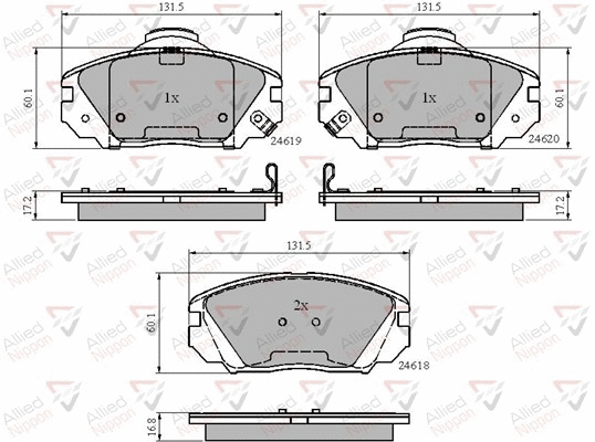 Brake Pad Set, disc brake (ADB31788)