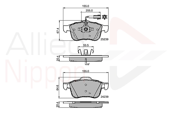 Brake Pad Set, disc brake (ADB12118)