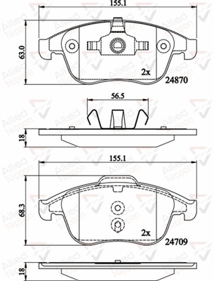Brake Pad Set, disc brake (ADB02162)