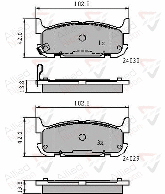 Brake Pad Set, disc brake (ADB31521)