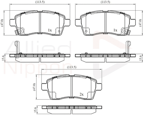 Brake Pad Set, disc brake (ADB32439)