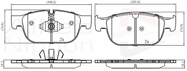 Brake Pad Set, disc brake (ADB02399)