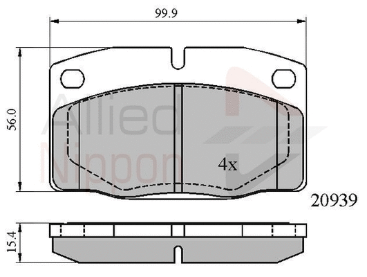 Brake Pad Set, disc brake (ADB0135)
