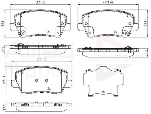 Brake Pad Set, disc brake (ADB32526)