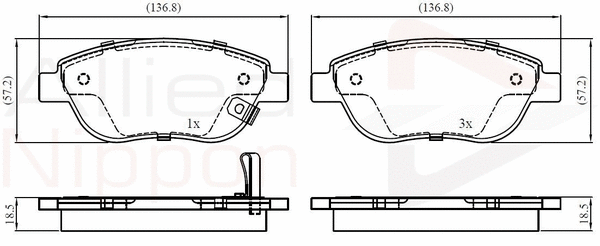 Brake Pad Set, disc brake (ADB31038)