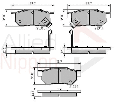 Brake Pad Set, disc brake (ADB3242)
