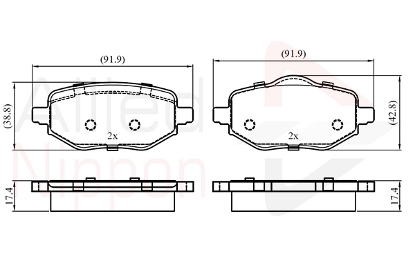 Brake Pad Set, disc brake (ADB03529)
