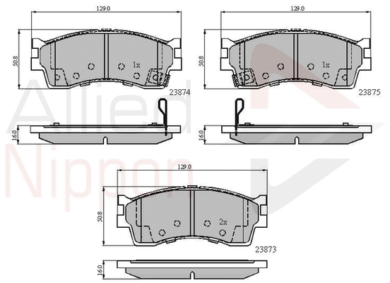 Brake Pad Set, disc brake (ADB3941)