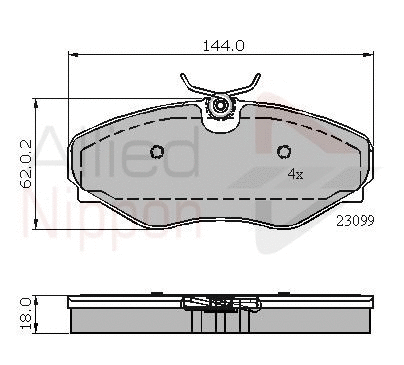 Brake Pad Set, disc brake (ADB01766)