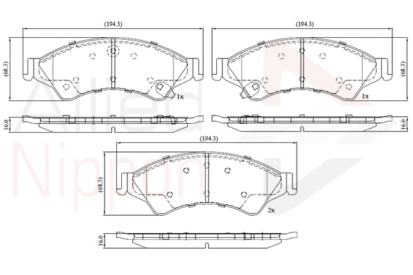 Brake Pad Set, disc brake (ADB32275)