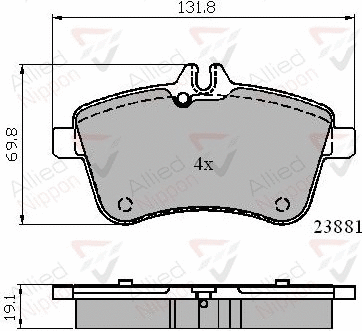 Brake Pad Set, disc brake (ADB01723)