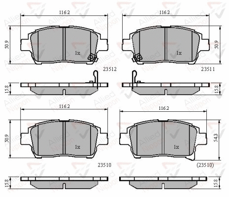 Brake Pad Set, disc brake (ADB31790)