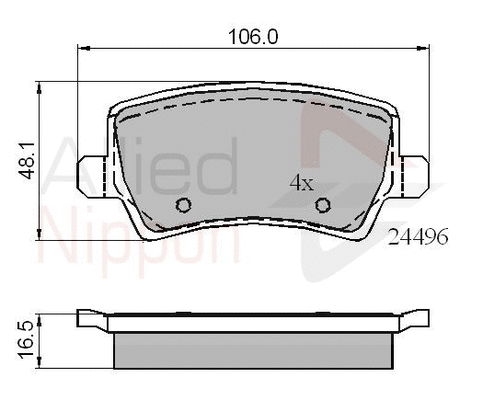 Brake Pad Set, disc brake (ADB01613)