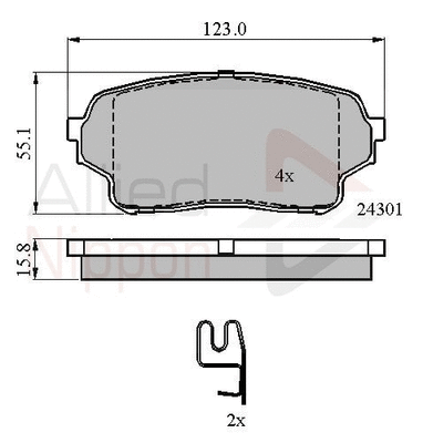 Brake Pad Set, disc brake (ADB31523)