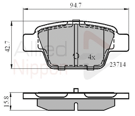 Brake Pad Set, disc brake (ADB01039)