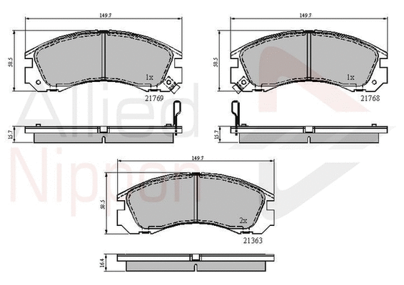 Brake Pad Set, disc brake (ADB3234)