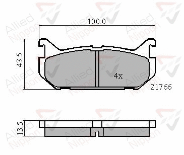 Brake Pad Set, disc brake (ADB0327)