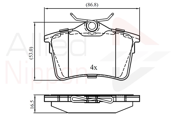 Brake Pad Set, disc brake (ADB01797)