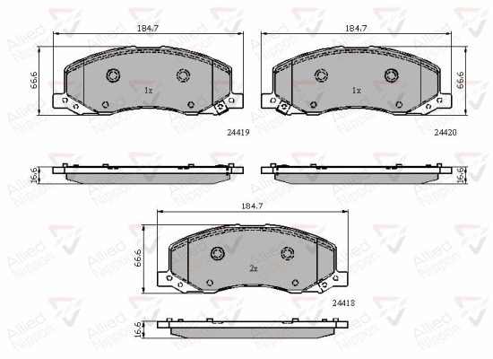 Brake Pad Set, disc brake (ADB32003)