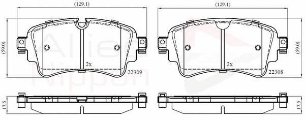 Brake Pad Set, disc brake (ADB02362)