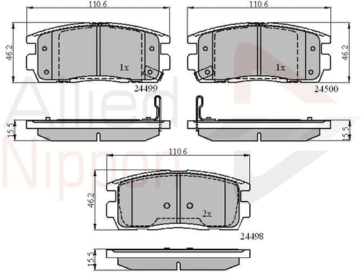 Brake Pad Set, disc brake (ADB31580)