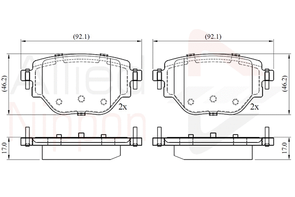 Brake Pad Set, disc brake (ADB02775)