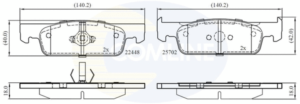 Brake Pad Set, disc brake (CBP02398)