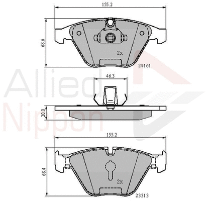 Brake Pad Set, disc brake (ADB02100)