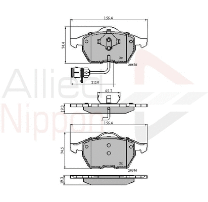 Brake Pad Set, disc brake (ADB1715)