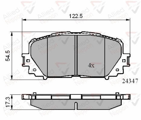 Brake Pad Set, disc brake (ADB01767)