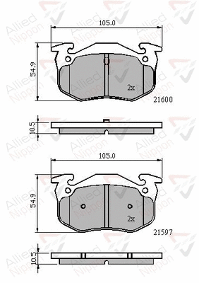 Brake Pad Set, disc brake (ADB01080)