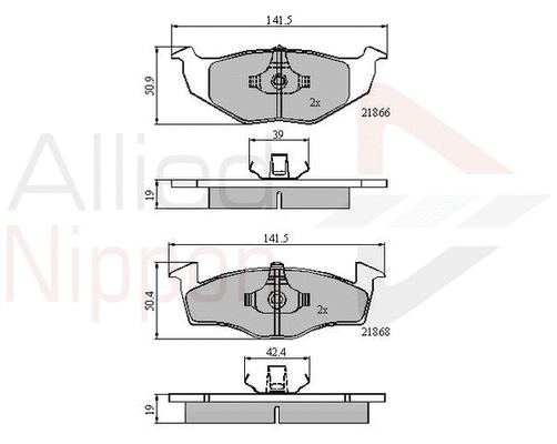 Brake Pad Set, disc brake (ADB0706)