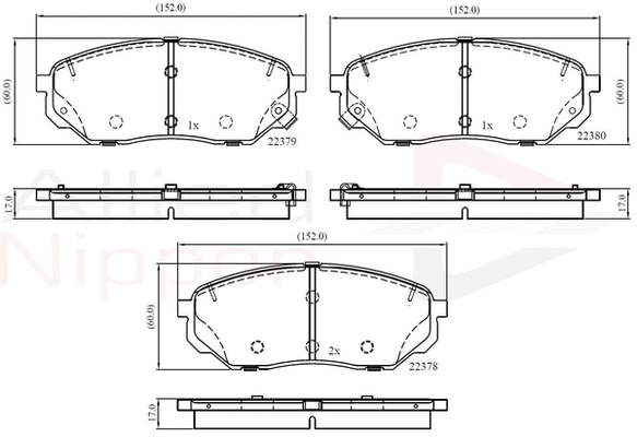 Brake Pad Set, disc brake (ADB32353)