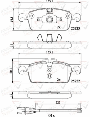Brake Pad Set, disc brake (ADB22195)