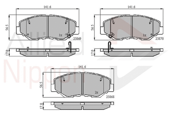 Brake Pad Set, disc brake (ADB31194)