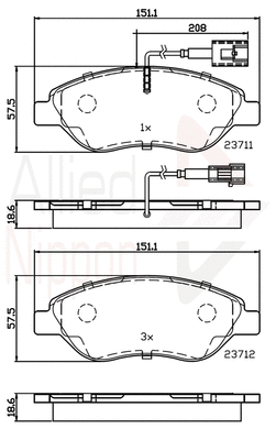 Brake Pad Set, disc brake (ADB11222)