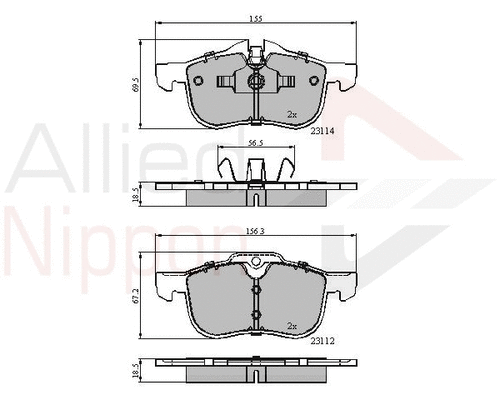 Brake Pad Set, disc brake (ADB0898)