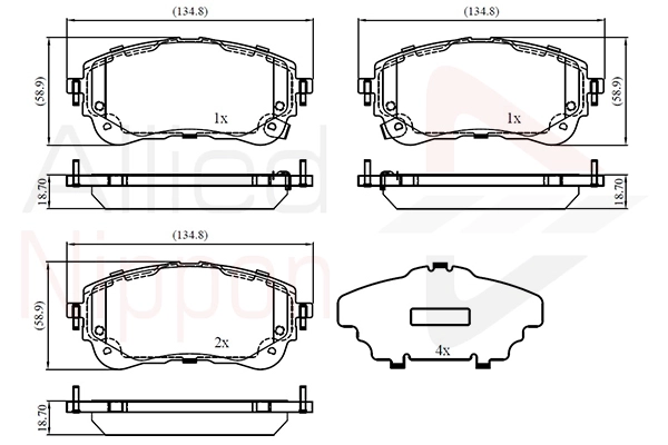Brake Pad Set, disc brake (ADB33072)