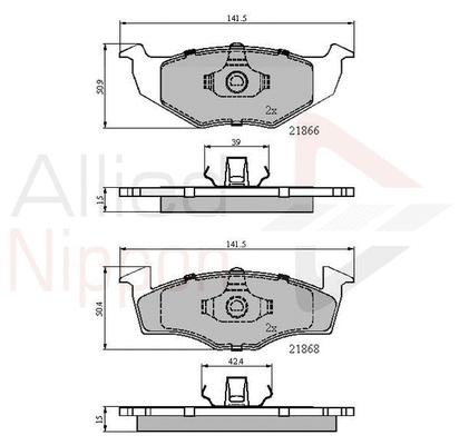 Brake Pad Set, disc brake (ADB0180)
