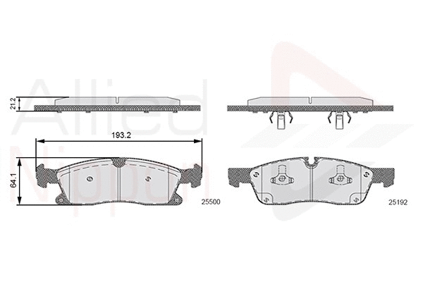 Brake Pad Set, disc brake (ADB36133)