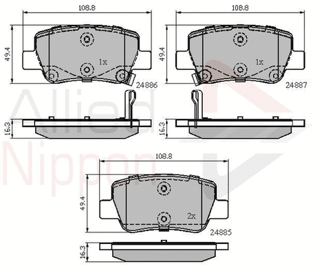 Brake Pad Set, disc brake (ADB32026)