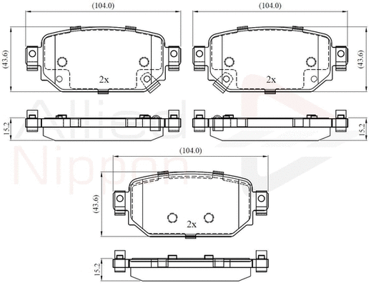 Brake Pad Set, disc brake (ADB32442)