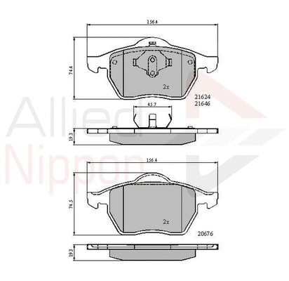 Brake Pad Set, disc brake (ADB01092)